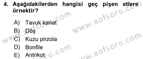 Temel Mutfak Teknikleri Dersi 2022 - 2023 Yılı (Final) Dönem Sonu Sınav Soruları 4. Soru