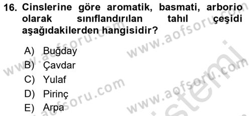 Temel Mutfak Teknikleri Dersi 2022 - 2023 Yılı Yaz Okulu Sınav Soruları 16. Soru