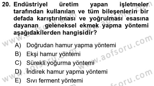 Temel Mutfak Teknikleri Dersi 2022 - 2023 Yılı Yaz Okulu Sınav Soruları 20. Soru