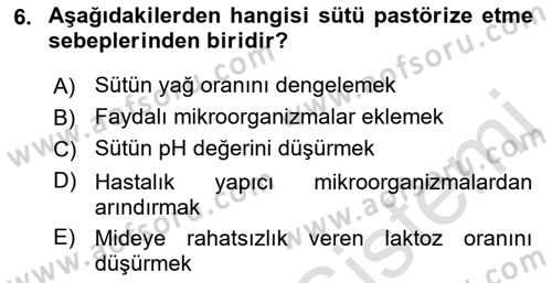 Temel Mutfak Teknikleri Dersi 2022 - 2023 Yılı Yaz Okulu Sınav Soruları 6. Soru