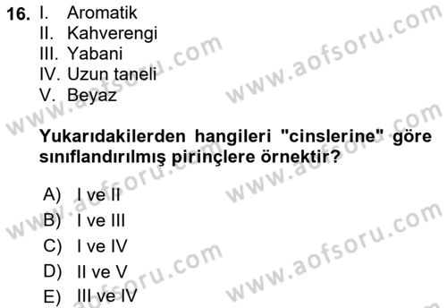 Temel Mutfak Teknikleri Dersi 2023 - 2024 Yılı (Final) Dönem Sonu Sınav Soruları 16. Soru