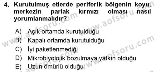 Temel Mutfak Teknikleri Dersi 2023 - 2024 Yılı (Final) Dönem Sonu Sınav Soruları 4. Soru