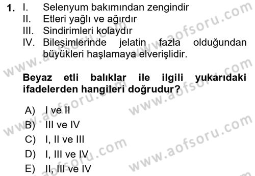 Temel Mutfak Teknikleri Dersi 2023 - 2024 Yılı Yaz Okulu Sınav Soruları 1. Soru