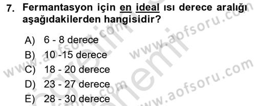 Temel Mutfak Teknikleri Dersi 2024 - 2025 Yılı (Vize) Ara Sınav Soruları 7. Soru