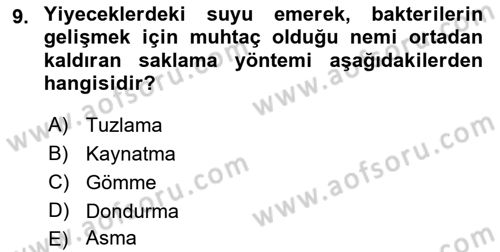 Temel Mutfak Teknikleri Dersi 2024 - 2025 Yılı (Vize) Ara Sınav Soruları 9. Soru