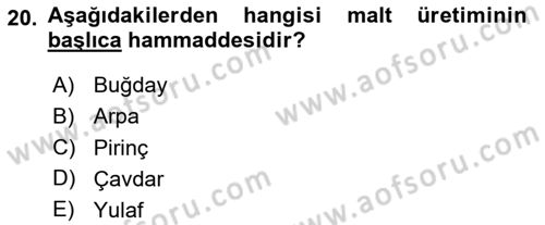 Temel Mutfak Teknikleri Dersi 2024 - 2025 Yılı (Final) Dönem Sonu Sınav Soruları 20. Soru