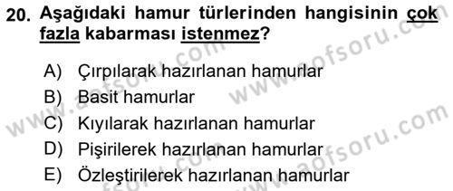 Temel Mutfak Teknikleri Dersi 2024 - 2025 Yılı Yaz Okulu Sınav Soruları 20. Soru