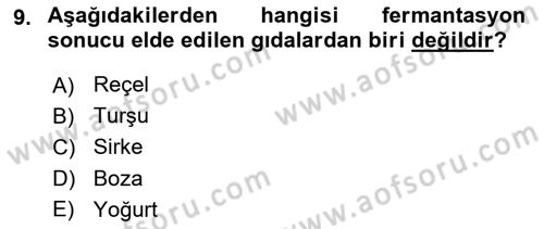 Temel Mutfak Teknikleri Dersi 2025 - 2026 Yılı (Vize) Ara Sınav Soruları 9. Soru