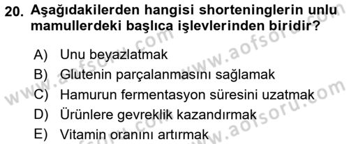 Temel Mutfak Teknikleri Dersi 2025 - 2026 Yılı (Final) Dönem Sonu Sınav Soruları 20. Soru