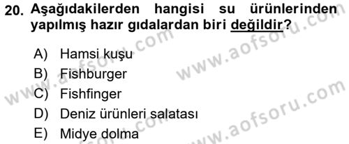 Gıda Coğrafyası Dersi 2016 - 2017 Yılı (Final) Dönem Sonu Sınav Soruları 20. Soru