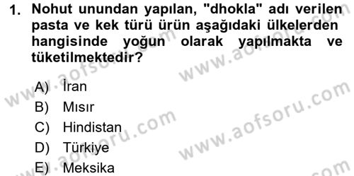 Gıda Coğrafyası Dersi 2017 - 2018 Yılı 3 Ders Sınavı 1. Soru