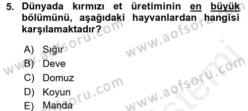 Gıda Coğrafyası Dersi 2017 - 2018 Yılı 3 Ders Sınav Soruları 5. Soru