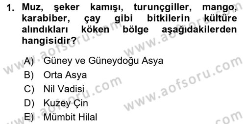 Gıda Coğrafyası Dersi 2018 - 2019 Yılı (Vize) Ara Sınav Soruları 1. Soru