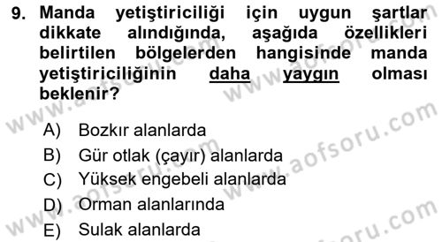 Gıda Coğrafyası Dersi 2019 - 2020 Yılı (Final) Dönem Sonu Sınav Soruları 9. Soru