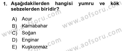 Gıda Coğrafyası Dersi 2022 - 2023 Yılı (Final) Dönem Sonu Sınav Soruları 1. Soru