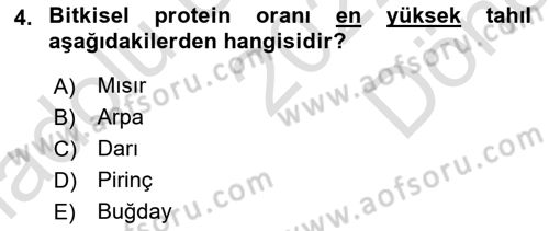 Gıda Coğrafyası Dersi 2022 - 2023 Yılı (Final) Dönem Sonu Sınav Soruları 4. Soru