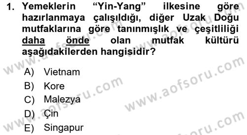 Mutfak Hizmetleri Yönetimi Dersi 2016 - 2017 Yılı 3 Ders Sınav Soruları 1. Soru