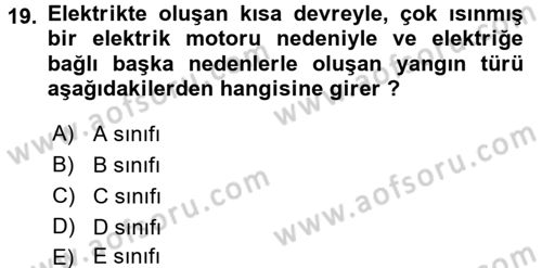 Mutfak Hizmetleri Yönetimi Dersi 2016 - 2017 Yılı 3 Ders Sınav Soruları 19. Soru