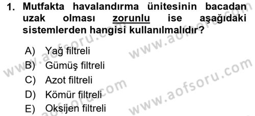 Mutfak Hizmetleri Yönetimi Dersi 2016 - 2017 Yılı (Vize) Ara Sınav Soruları 1. Soru