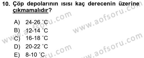 Mutfak Hizmetleri Yönetimi Dersi 2016 - 2017 Yılı (Vize) Ara Sınav Soruları 10. Soru