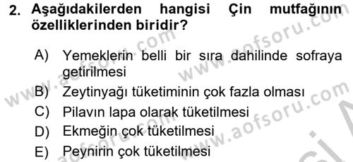 Mutfak Hizmetleri Yönetimi Dersi 2016 - 2017 Yılı (Vize) Ara Sınav Soruları 2. Soru