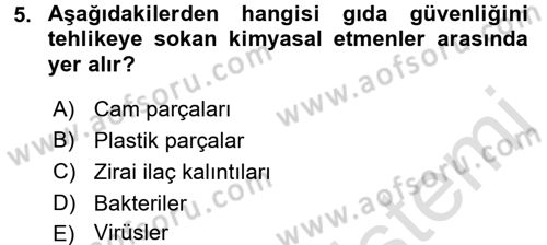 Mutfak Hizmetleri Yönetimi Dersi 2016 - 2017 Yılı (Final) Dönem Sonu Sınav Soruları 5. Soru