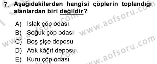 Mutfak Hizmetleri Yönetimi Dersi 2016 - 2017 Yılı (Final) Dönem Sonu Sınav Soruları 7. Soru