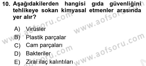 Mutfak Hizmetleri Yönetimi Dersi 2017 - 2018 Yılı 3 Ders Sınav Soruları 10. Soru