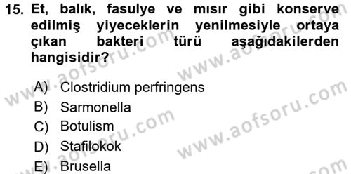 Mutfak Hizmetleri Yönetimi Dersi 2017 - 2018 Yılı 3 Ders Sınav Soruları 15. Soru