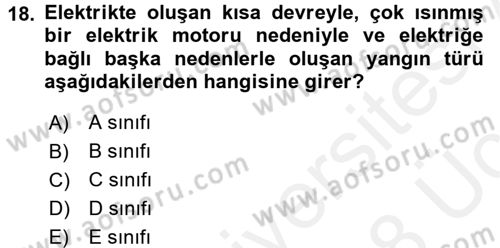 Mutfak Hizmetleri Yönetimi Dersi 2017 - 2018 Yılı 3 Ders Sınav Soruları 18. Soru