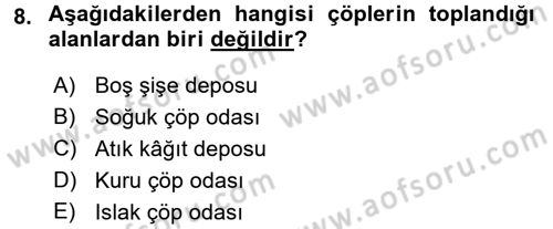 Mutfak Hizmetleri Yönetimi Dersi 2017 - 2018 Yılı 3 Ders Sınav Soruları 8. Soru