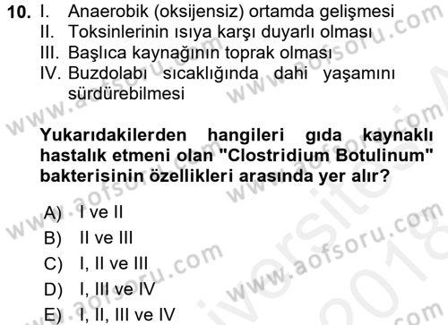 Mutfak Hizmetleri Yönetimi Dersi 2017 - 2018 Yılı (Final) Dönem Sonu Sınav Soruları 10. Soru
