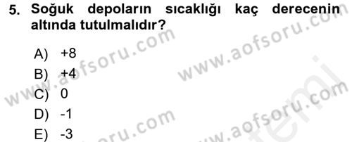 Mutfak Hizmetleri Yönetimi Dersi 2017 - 2018 Yılı (Final) Dönem Sonu Sınav Soruları 5. Soru