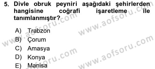 Gastronomi Ve Medya Dersi Ara Sınavı Deneme Sınav Soruları 5. Soru