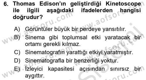 Gastronomi Ve Medya Dersi 2016 - 2017 Yılı (Vize) Ara Sınav Soruları 6. Soru