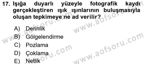 Gastronomi Ve Medya Dersi 2016 - 2017 Yılı (Final) Dönem Sonu Sınav Soruları 17. Soru
