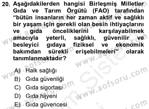 Gastronomi Ve Medya Dersi 2016 - 2017 Yılı (Final) Dönem Sonu Sınav Soruları 20. Soru