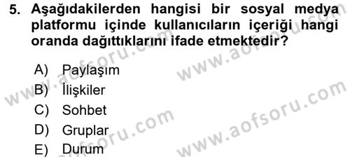 Gastronomi Ve Medya Dersi 2016 - 2017 Yılı (Final) Dönem Sonu Sınav Soruları 5. Soru
