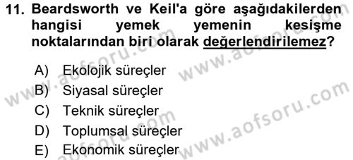 Gastronomi Ve Medya Dersi 2017 - 2018 Yılı 3 Ders Sınav Soruları 11. Soru