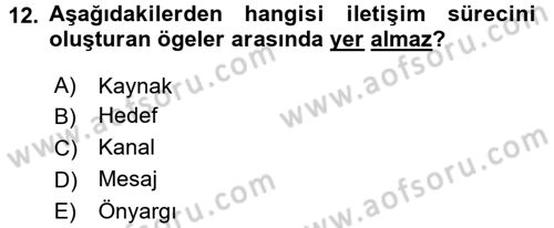 Gastronomi Ve Medya Dersi Ara Sınavı Deneme Sınav Soruları 12. Soru