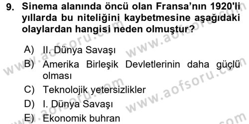 Gastronomi Ve Medya Dersi Ara Sınavı Deneme Sınav Soruları 9. Soru