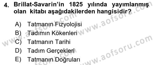 Gastronomi Ve Medya Dersi Ara Sınavı Deneme Sınav Soruları 4. Soru