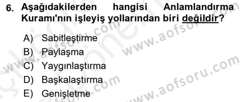 Gastronomi Ve Medya Dersi 2018 - 2019 Yılı (Vize) Ara Sınav Soruları 6. Soru