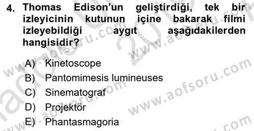 Gastronomi Ve Medya Dersi 2019 - 2020 Yılı (Vize) Ara Sınav Soruları 4. Soru