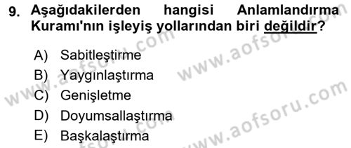 Gastronomi Ve Medya Dersi Ara Sınavı Deneme Sınav Soruları 9. Soru
