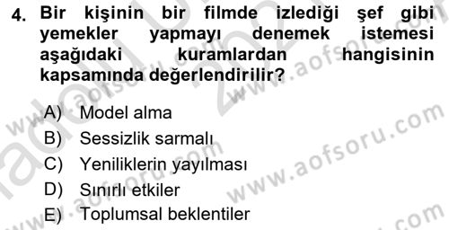 Gastronomi Ve Medya Dersi 2021 - 2022 Yılı (Vize) Ara Sınav Soruları 4. Soru