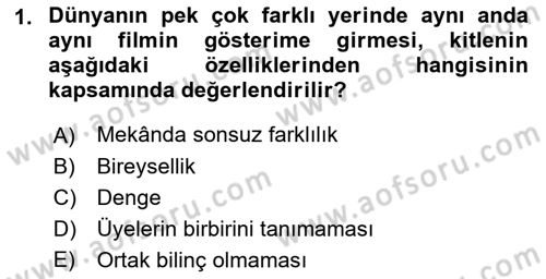 Gastronomi Ve Medya Dersi 2022 - 2023 Yılı (Vize) Ara Sınav Soruları 1. Soru