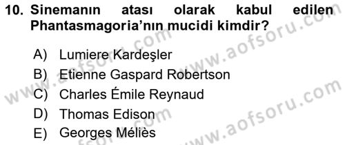 Gastronomi Ve Medya Dersi 2022 - 2023 Yılı (Vize) Ara Sınav Soruları 10. Soru