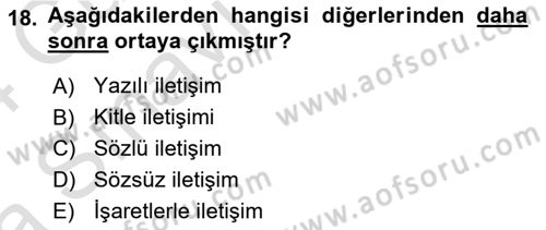 Gastronomi Ve Medya Dersi Ara Sınavı Deneme Sınav Soruları 18. Soru