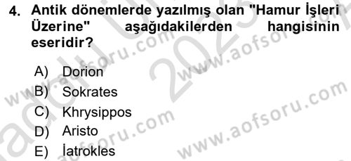 Gastronomi Ve Medya Dersi Ara Sınavı Deneme Sınav Soruları 4. Soru